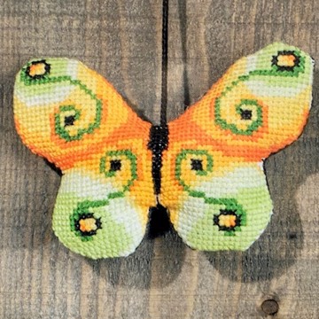 Sommerfugl - orange/grøn